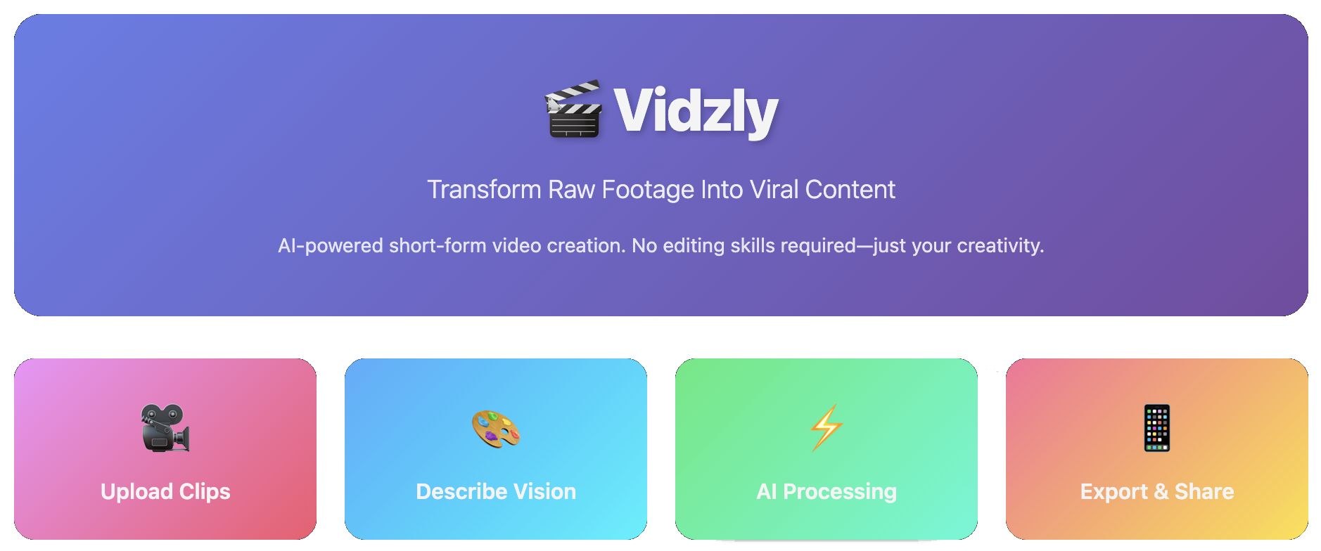 Vidzly - AI-Powered Short Video Creator